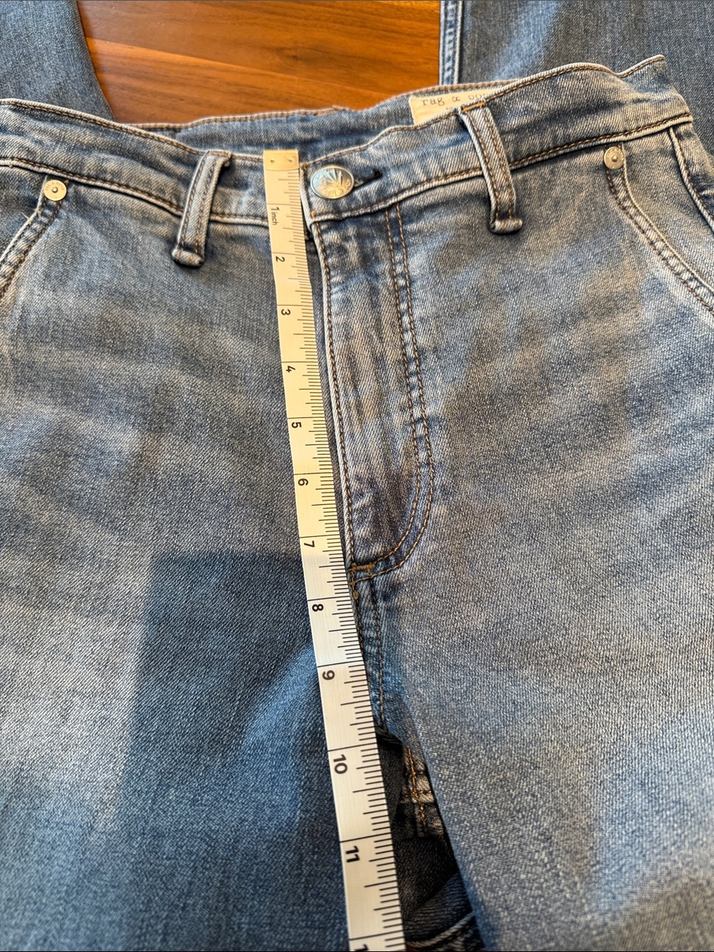 rag & bone Light Blue Wide Leg Jeans - Picture 8 of 10